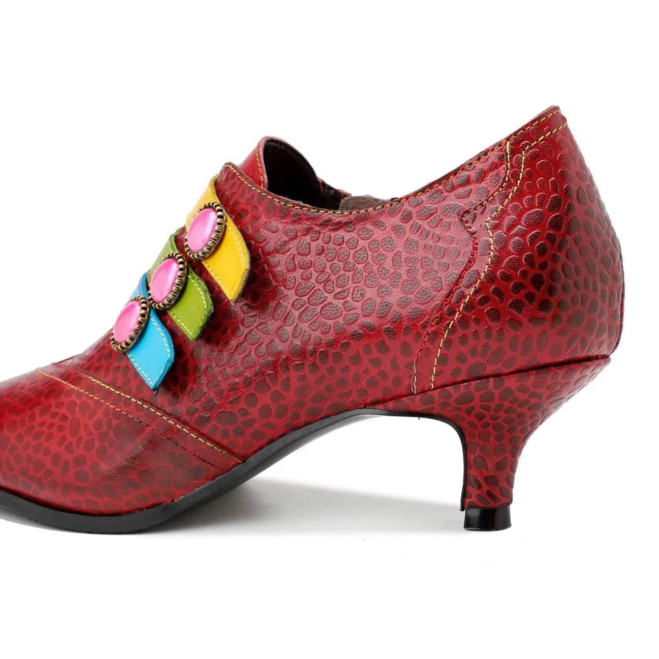 Vintage Fashion Colorful Buckle Shoes