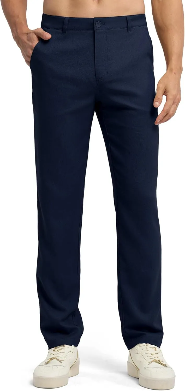 Willit Men's Linen Pants Casual Linen Dress Pants Beach Summer Lightweight Trousers 28" 30" 32"