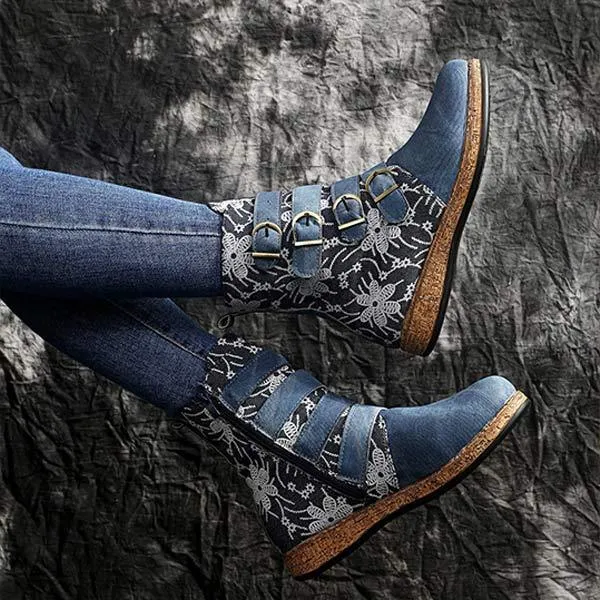 Women'S Ethnic Print Fashion Boots 17756420C
