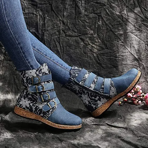 Women'S Ethnic Print Fashion Boots 17756420C