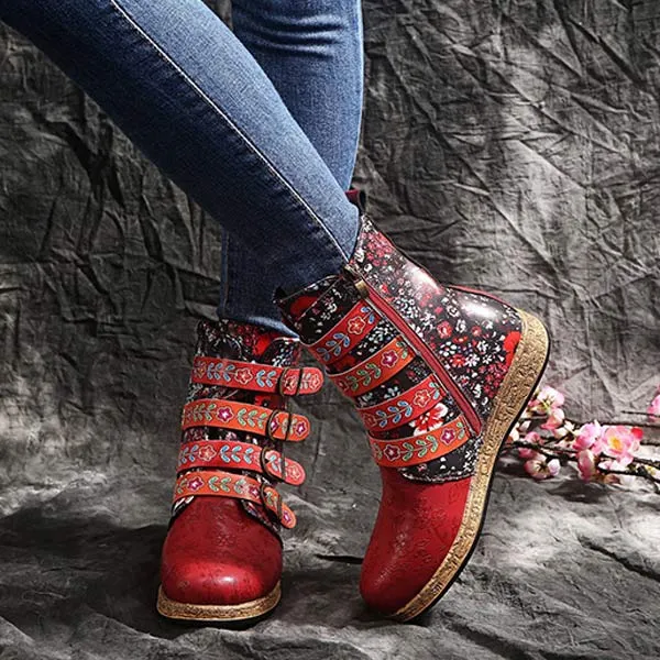 Women'S Ethnic Print Fashion Boots 17756420C