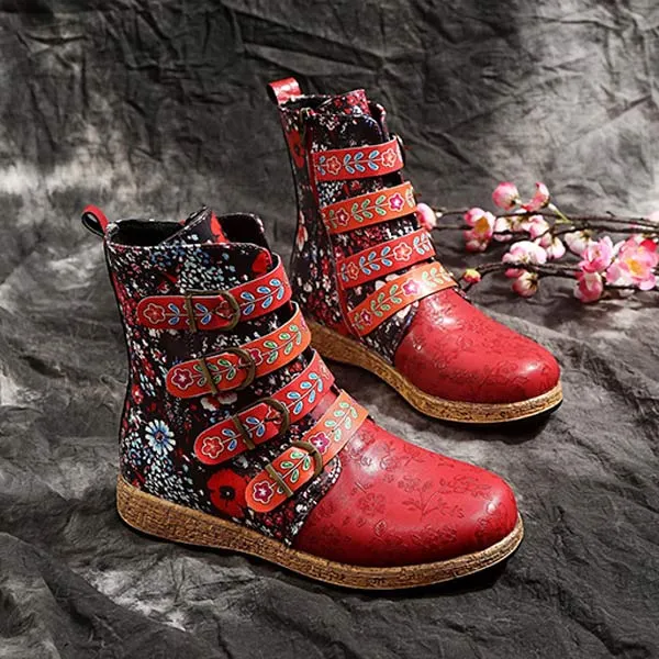 Women'S Ethnic Print Fashion Boots 17756420C