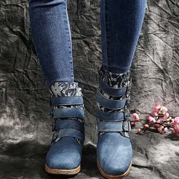 Women'S Ethnic Print Fashion Boots 17756420C
