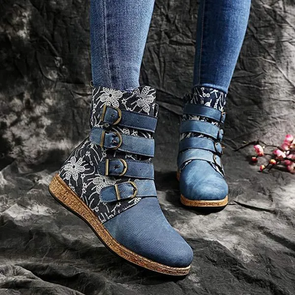 Women'S Ethnic Print Fashion Boots 17756420C