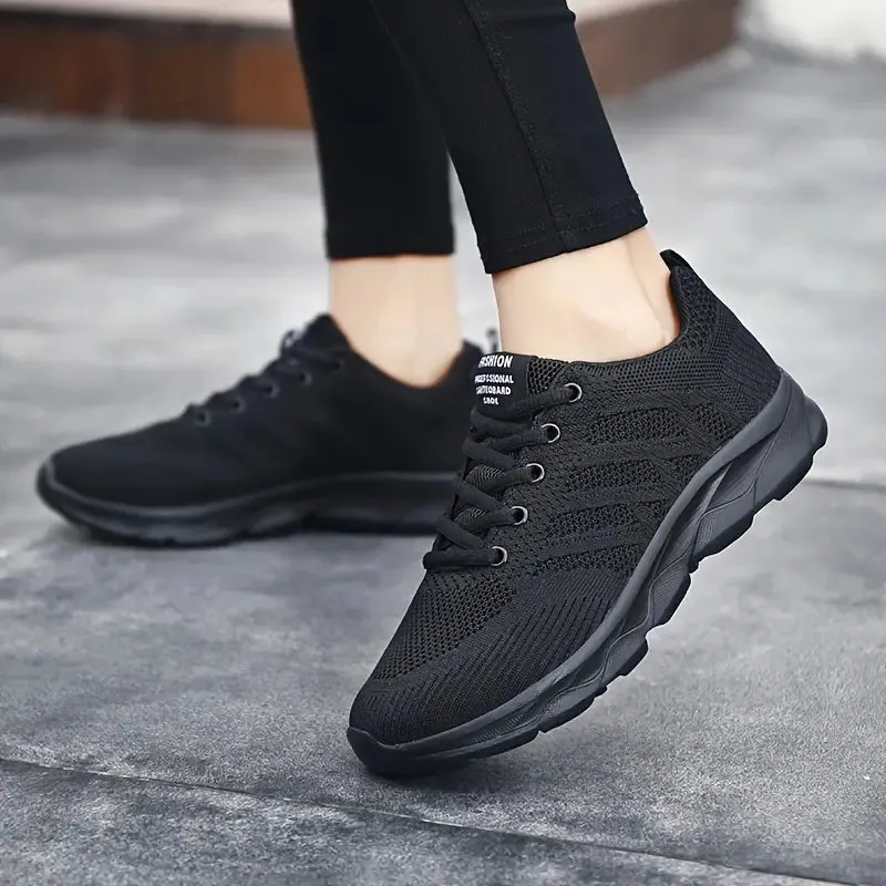 Women's Woven Sneakers - Lightweight, Lace-Up Running Shoes